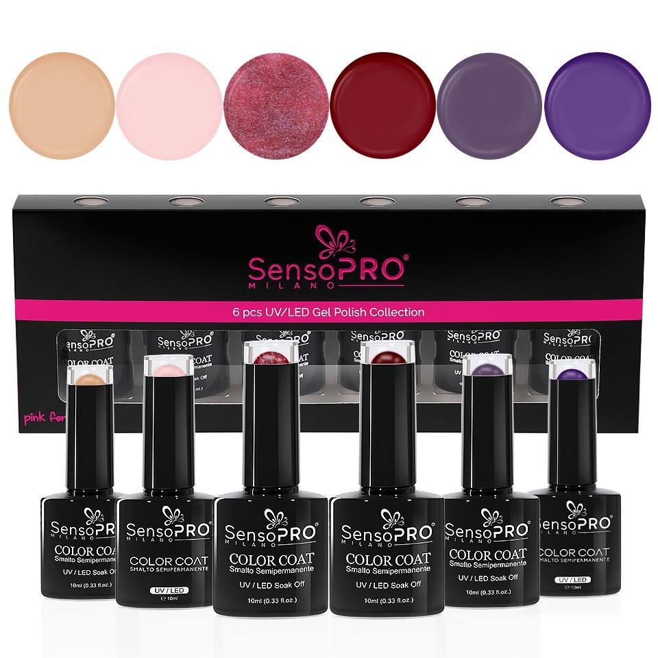 Set 6 Oje Semipermanente 10ml SensoPRO Milano, Hollywood Boulevard