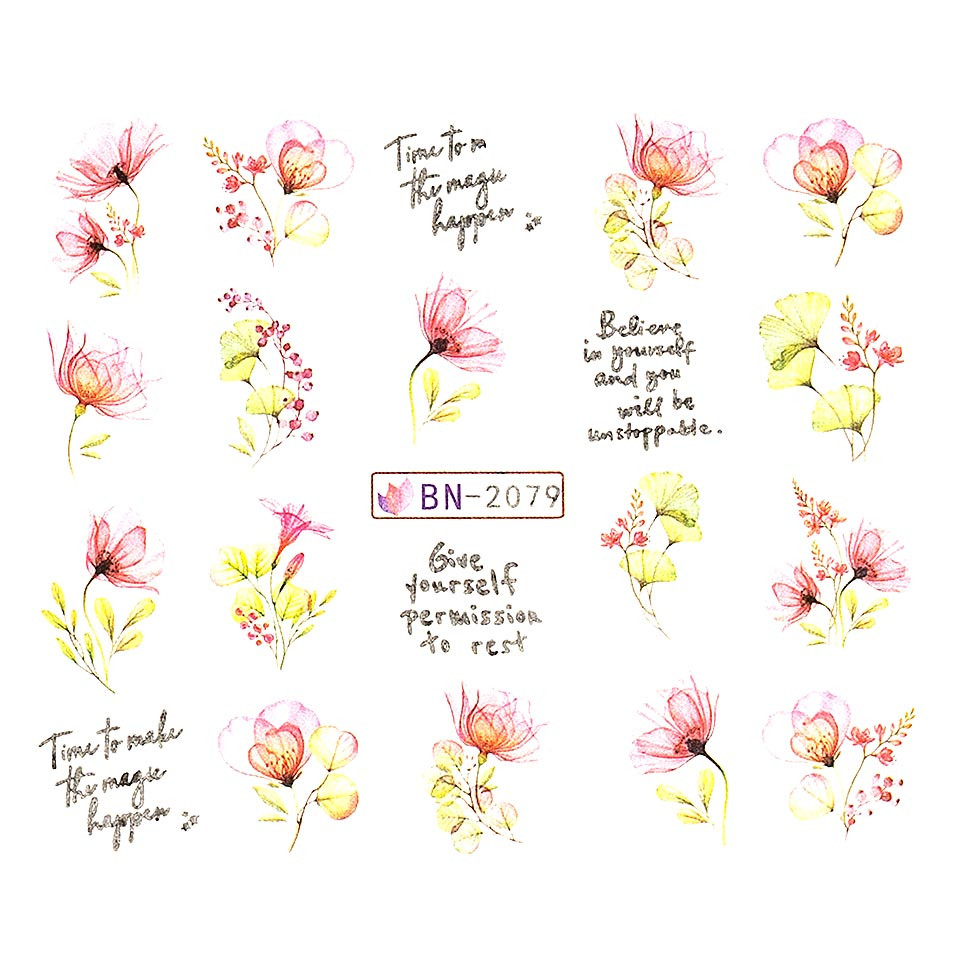 Tatuaj unghii luxorise magic flowers, bn-2079