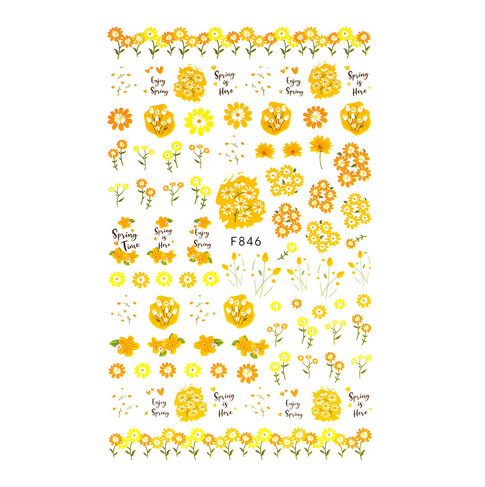 Abtibilduri Unghii SensoPRO Milano Flower Yellow Breeze, model F846 Abtibilduri poza noua reduceri 2022