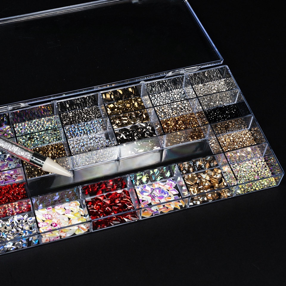 Cristale Unghii Crystal Blossom LUXORISE, Set 20 modele