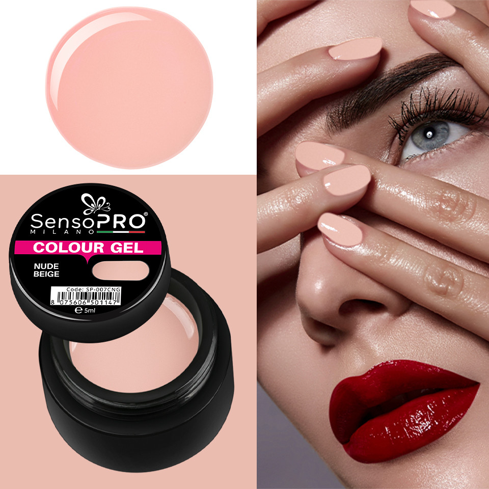 Gel UV Colorat Nude Beige 5ml, SensoPRO Milano