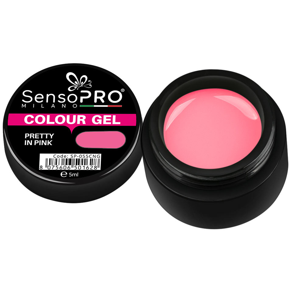 Gel UV Colorat Pretty in Pink 5ml, SensoPRO Milano 5ml imagine 2022