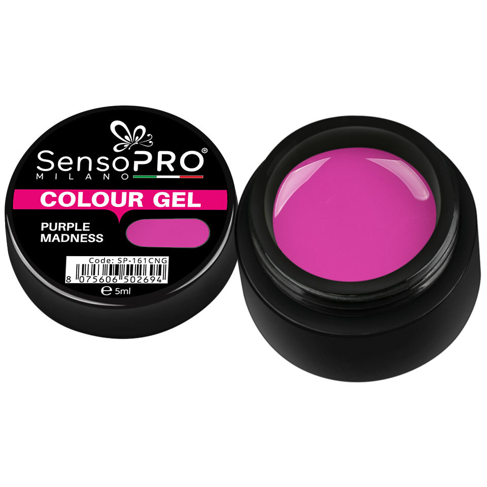 Gel UV Colorat Purple Madness 5ml, SensoPRO Milano 5ml imagine pret reduceri