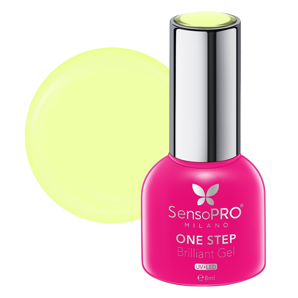 Oja Semipermanenta One Step Brilliant Gel SensoPRO Milano 8ml, Lemon Sorbet #48