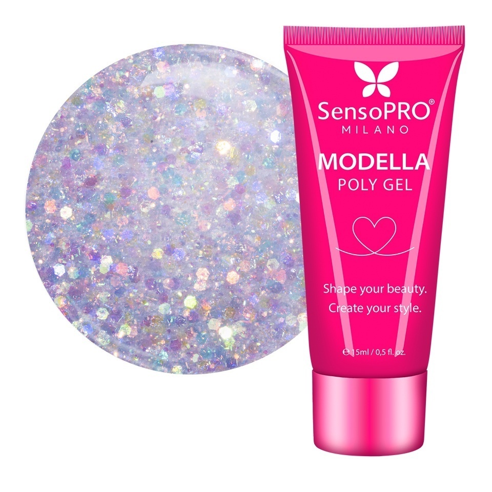 Polygel MODELLA SensoPRO Milano – Starlit Opal, 15ml Polygel - MODELLA kitunghii.ro