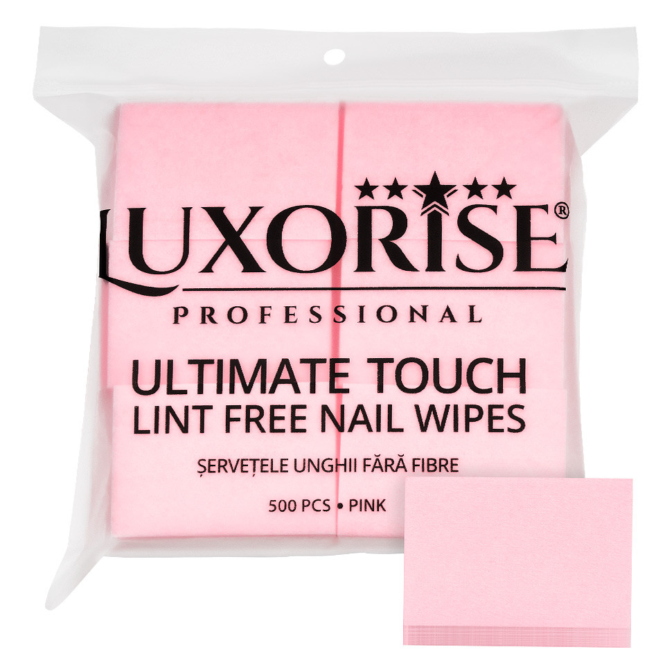 Servetele Unghii Ultimate Touch LUXORISE, Strat Dublu 500 buc, Roz
