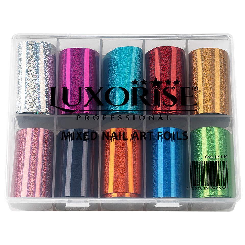 Set Folii Transfer LUXORISE #58 Holo Obsession, 10 buc Folii Transfer Unghii kitunghii.ro