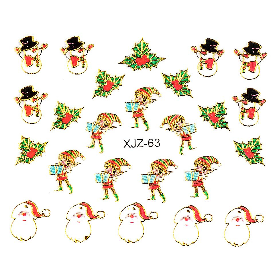 Sticker 3D Unghii LUXORISE XJZ-63, Christmas Collection kitunghii,LUXORISE Nail Art,Sticker,Unghii,LUXORISE,XJZ-63,Christmas,Collection,Nail,Art,Ornamente,Craciun