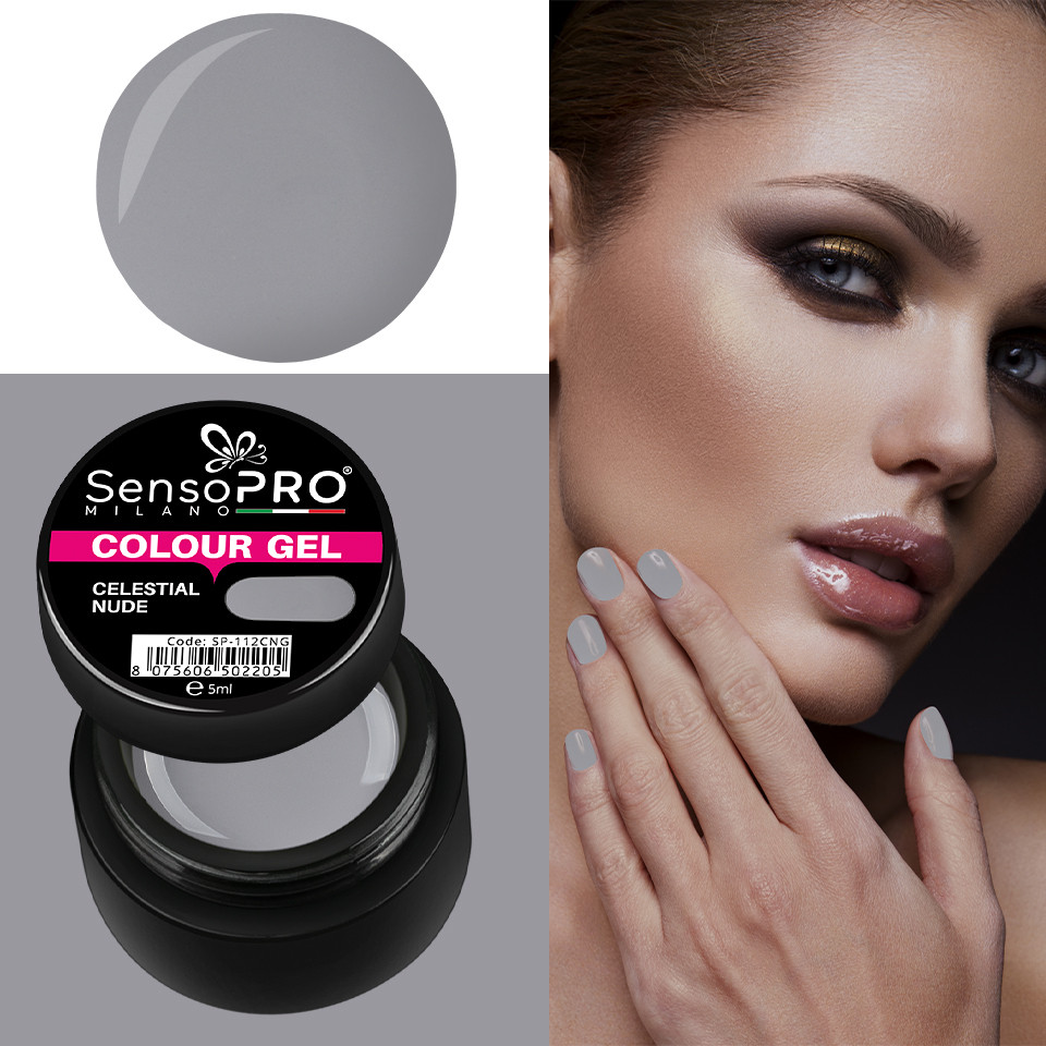Gel UV Colorat Celestial Nude 5ml, SensoPRO Milano