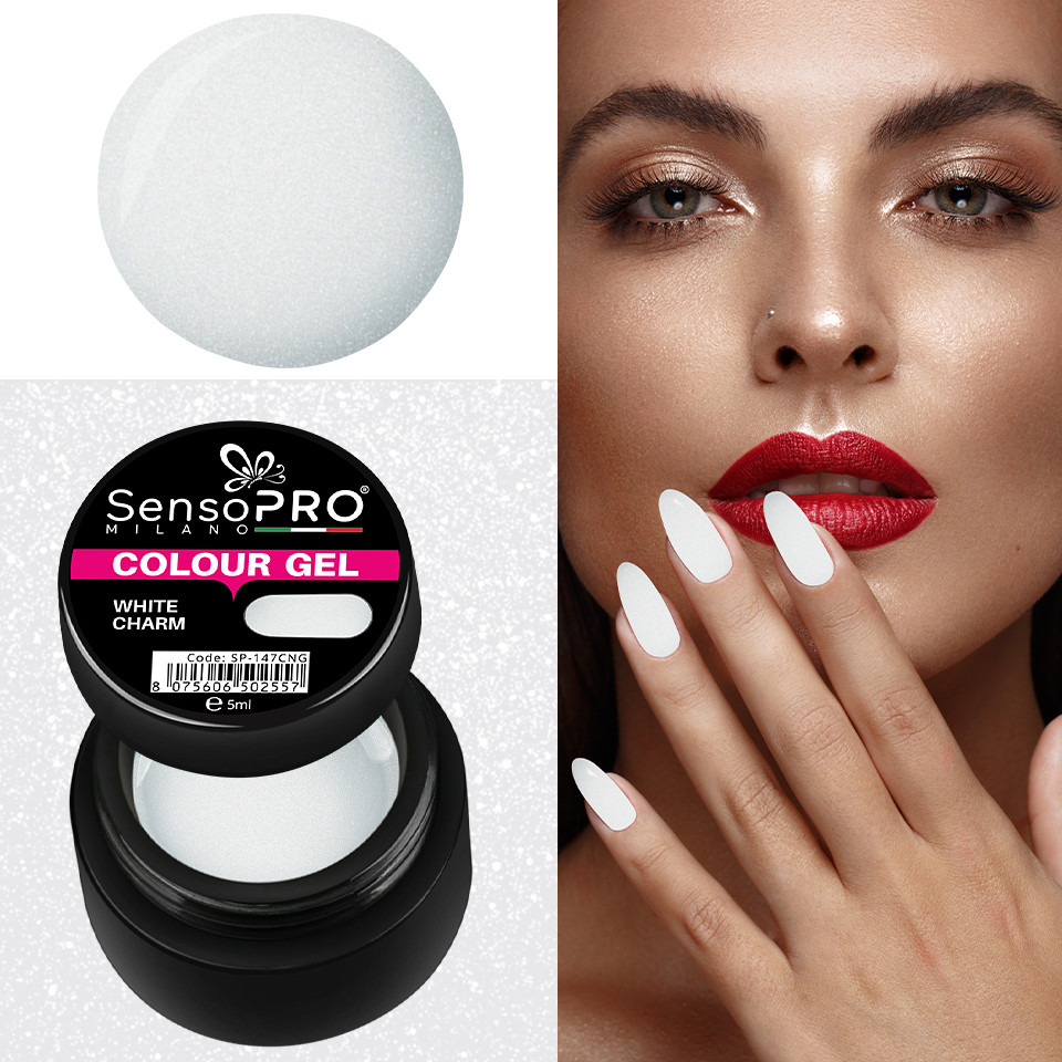 Gel UV Colorat White Charm 5ml, SensoPRO Milano