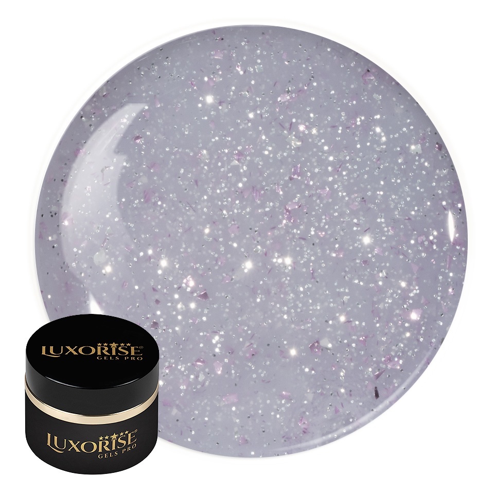 Gel UV Constructie Unghii RevoFlex Glitz LUXORISE 15ml, Misty Glitz