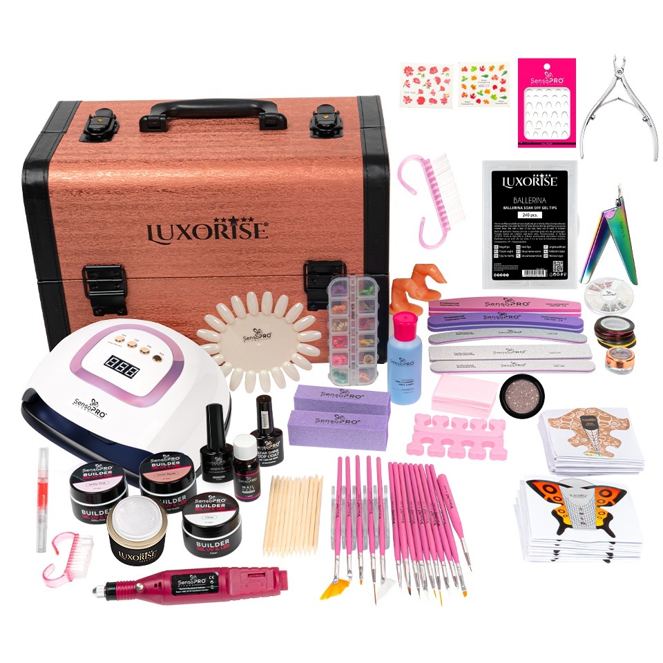 Kit Unghii False cu Gel SensoPRO Milano 15ml si Geanta LUXORISE - Promotie #12 + CADOU 15 Pensule Ma