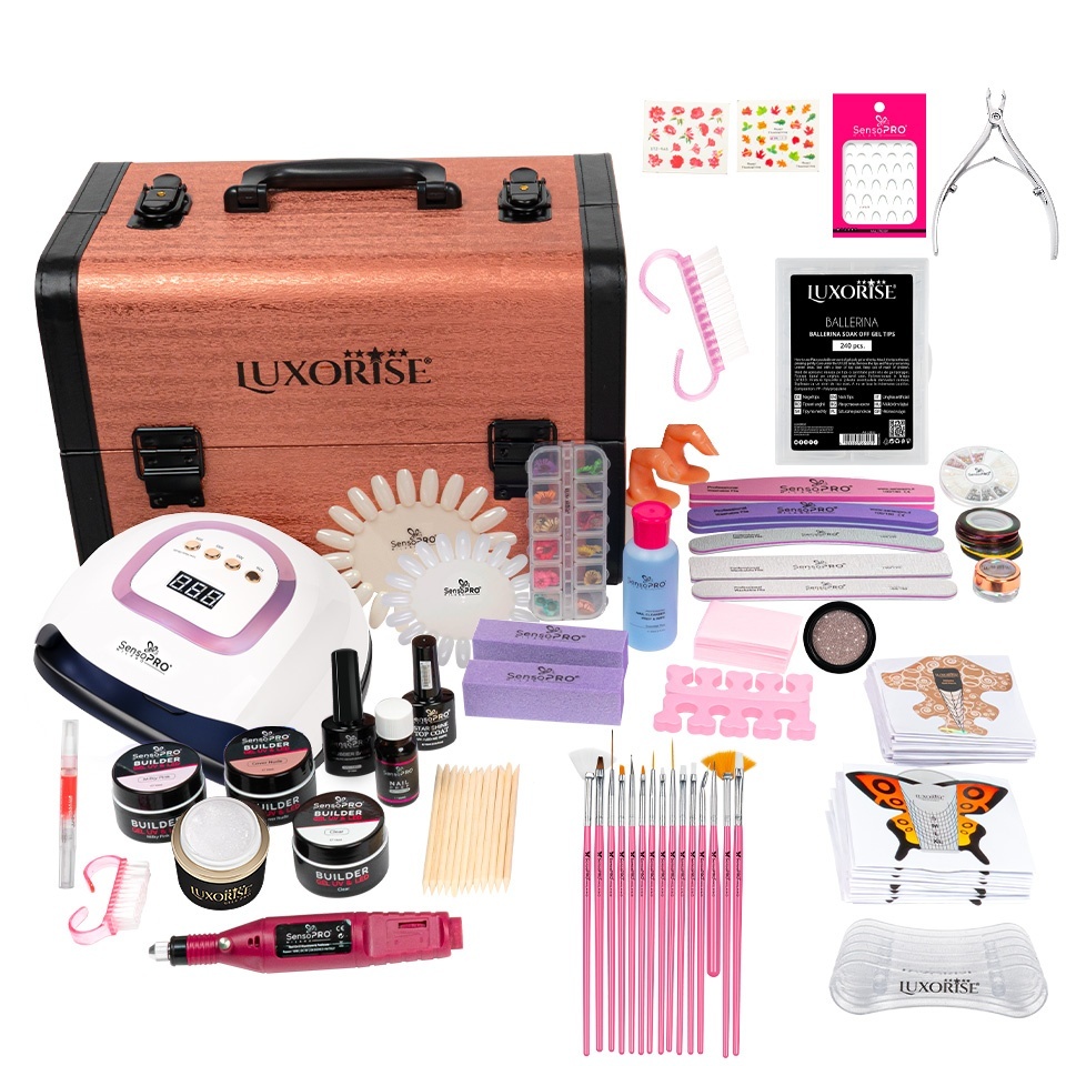 Kit Unghii False cu Gel SensoPRO Milano 15ml si Geanta LUXORISE – Promotie #12 + CADOU 15 Pensule Ma Kit Unghii Gel KitUnghii