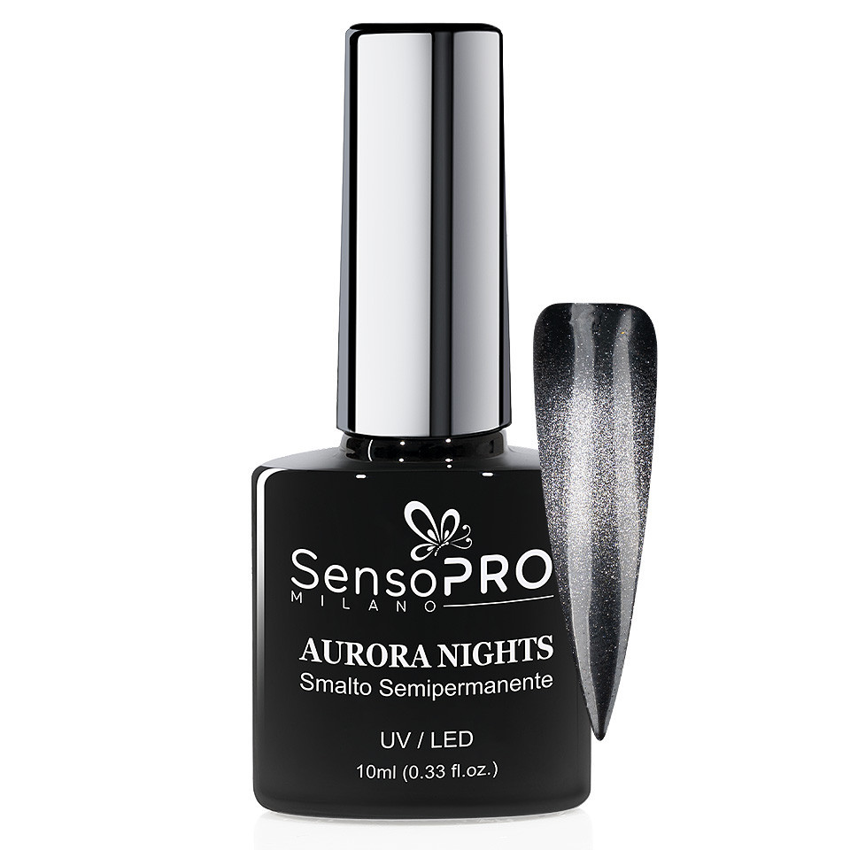 Oja Semipermanenta Aurora Nights SensoPRO Milano 10ml, Night Sparkle 18 10ml imagine 2022