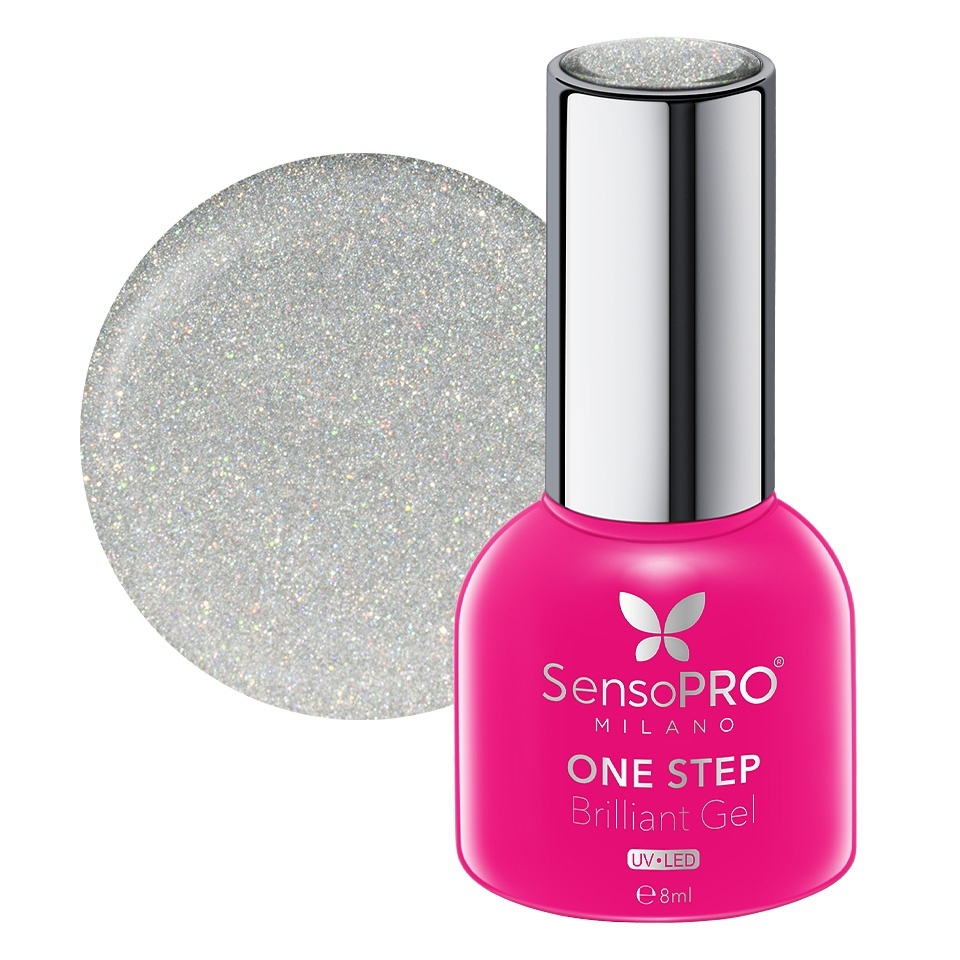 Oja Semipermanenta One Step Brilliant Gel SensoPRO Milano 8ml, Diamond Sparkle #76