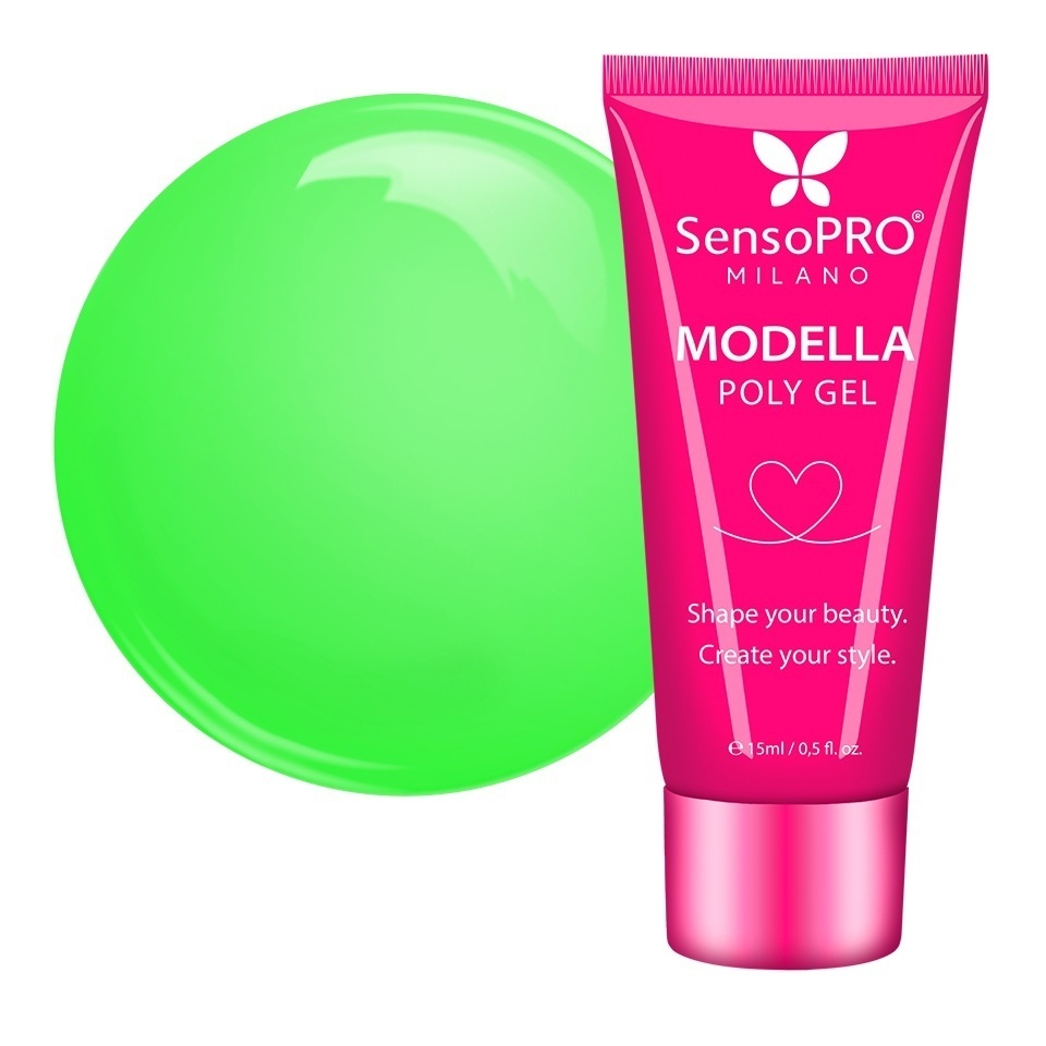 Polygel MODELLA SensoPRO Milano – Neon Lime, 15ml Polygel - MODELLA kitunghii.ro