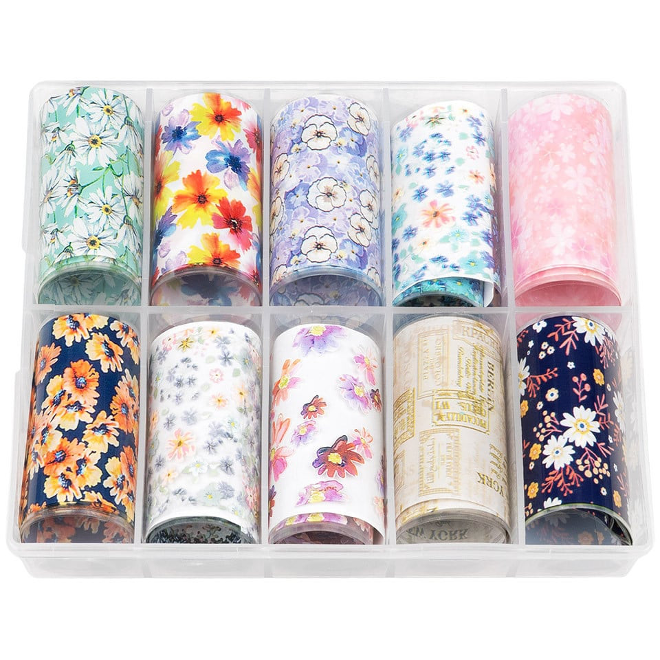 Set folii transfer luxorise flower whisper, 10 buc