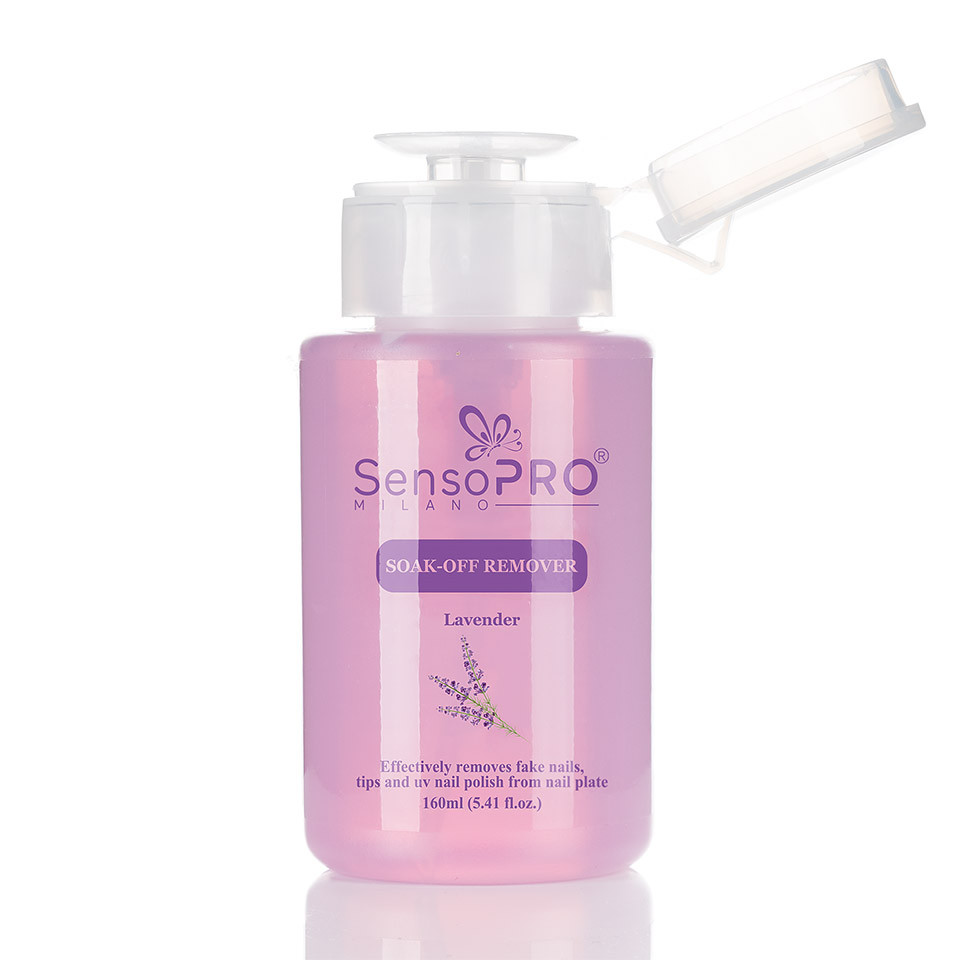 Soak Off Remover SensoPRO Milano Lavender – Indepartare gel, oja semipermanenta, tipsuri, 160 ml kitunghii.ro imagine noua 2022