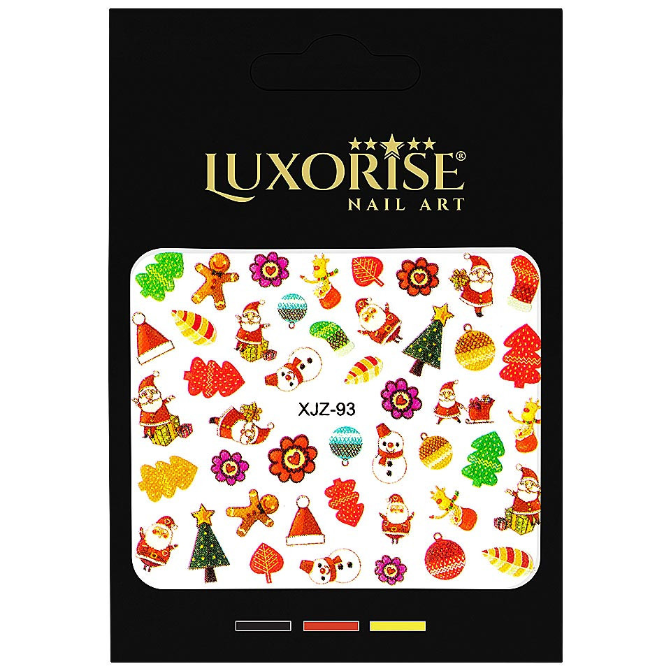 Sticker 3D Unghii LUXORISE, Colorful Christmas XJZ-93 Art imagine 2022