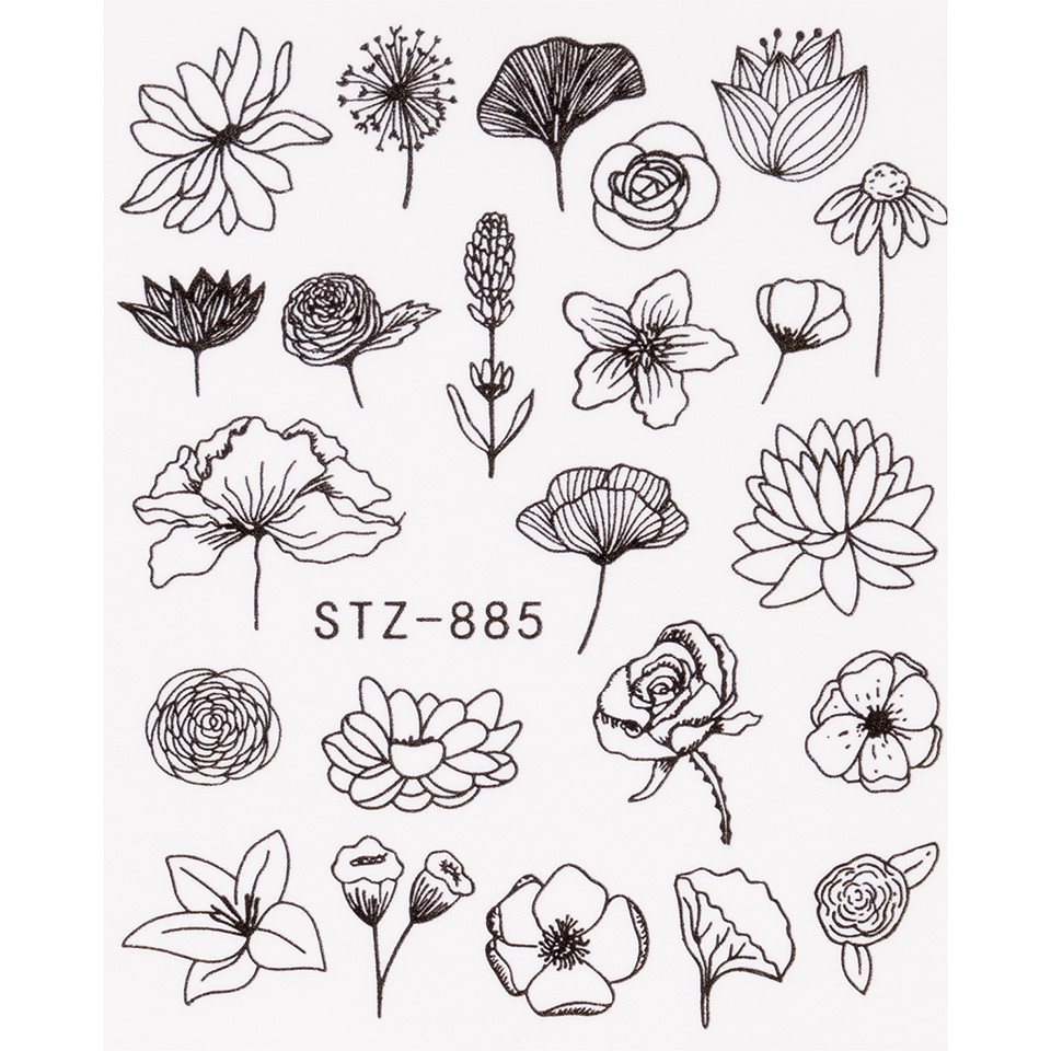 Tatuaj Unghii LUXORISE Simple Flower Fantasy, STZ-885 Art imagine noua