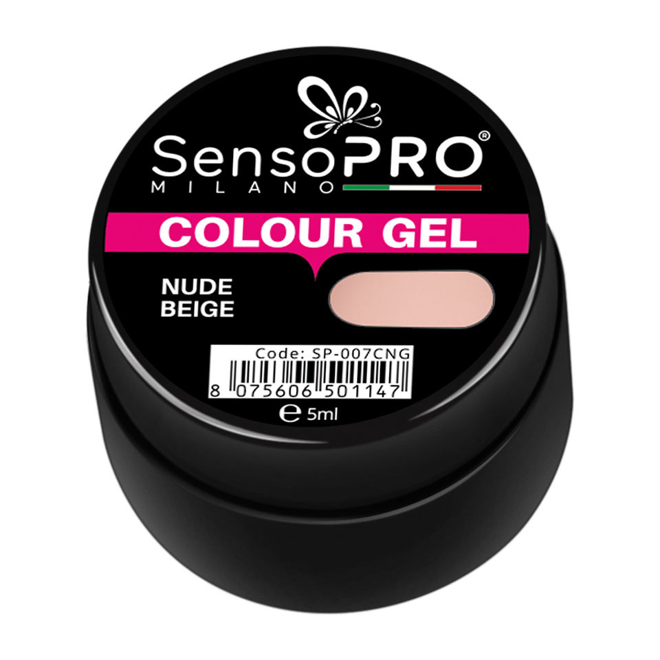 Gel UV Colorat Nude Beige 5ml, SensoPRO Milano