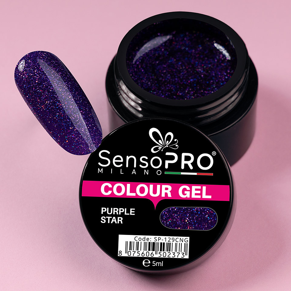 Gel UV Colorat Purple Star 5ml, SensoPRO Milano