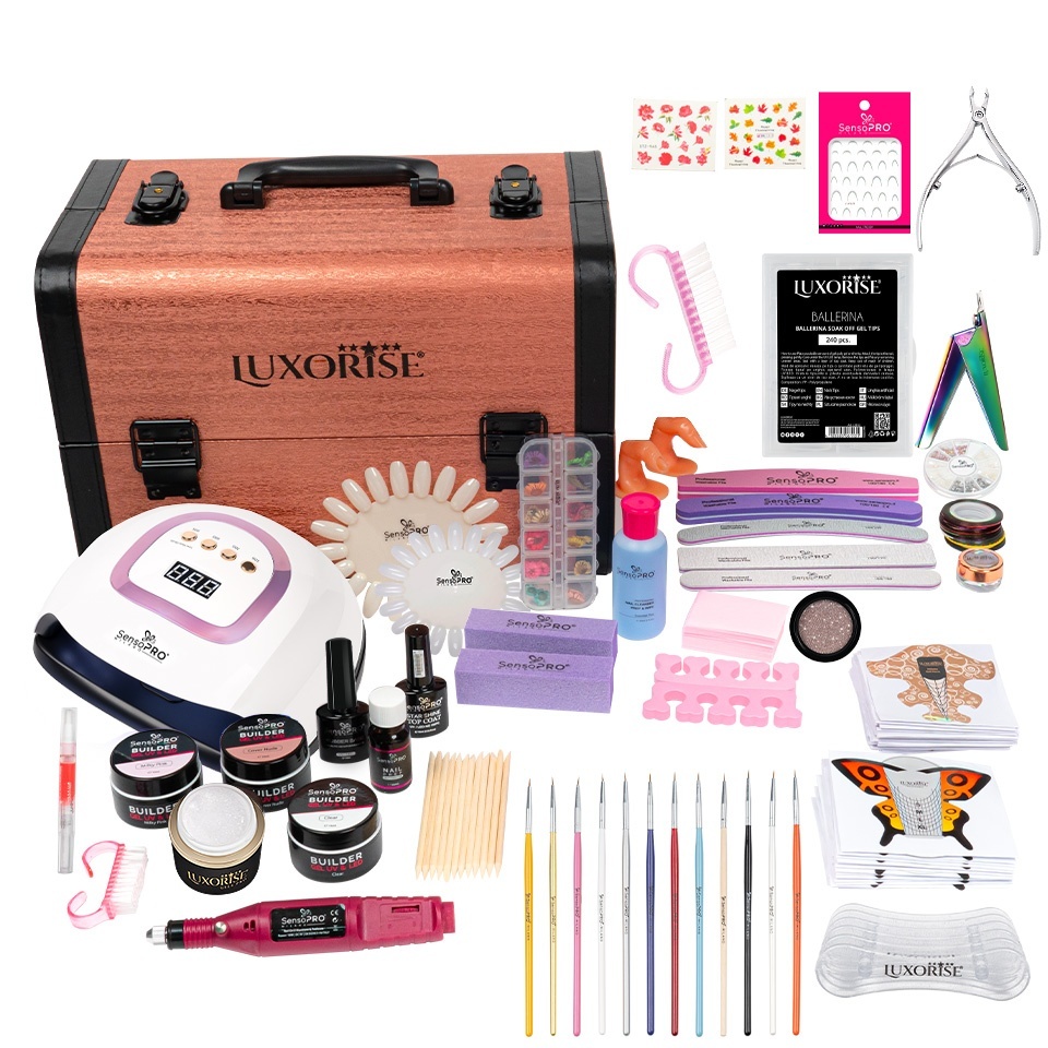 Kit Unghii False cu Gel SensoPRO Milano 15ml si Geanta LUXORISE – Promotie #12 + CADOU 15 Pensule Ma Kit Unghii Gel KitUnghii