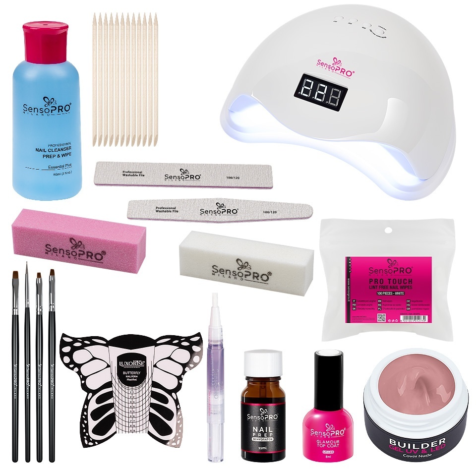 Kit Unghii Gel SensoPRO Milano Easy Home Nails + Lampa UV / LED