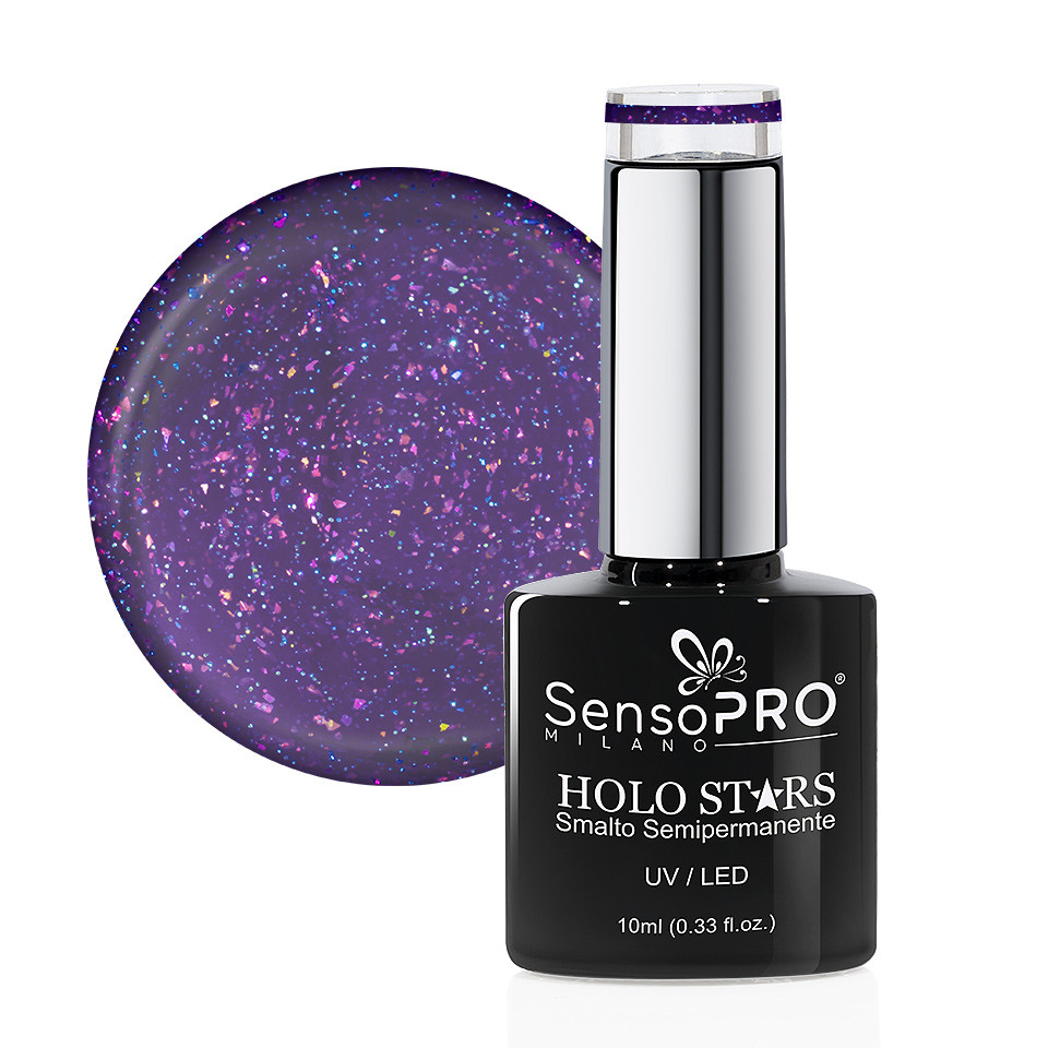 Oja Semipermanenta Holo Stars SensoPRO Milano 10ml, Cosmic Lavender #18 #18 imagine 2022