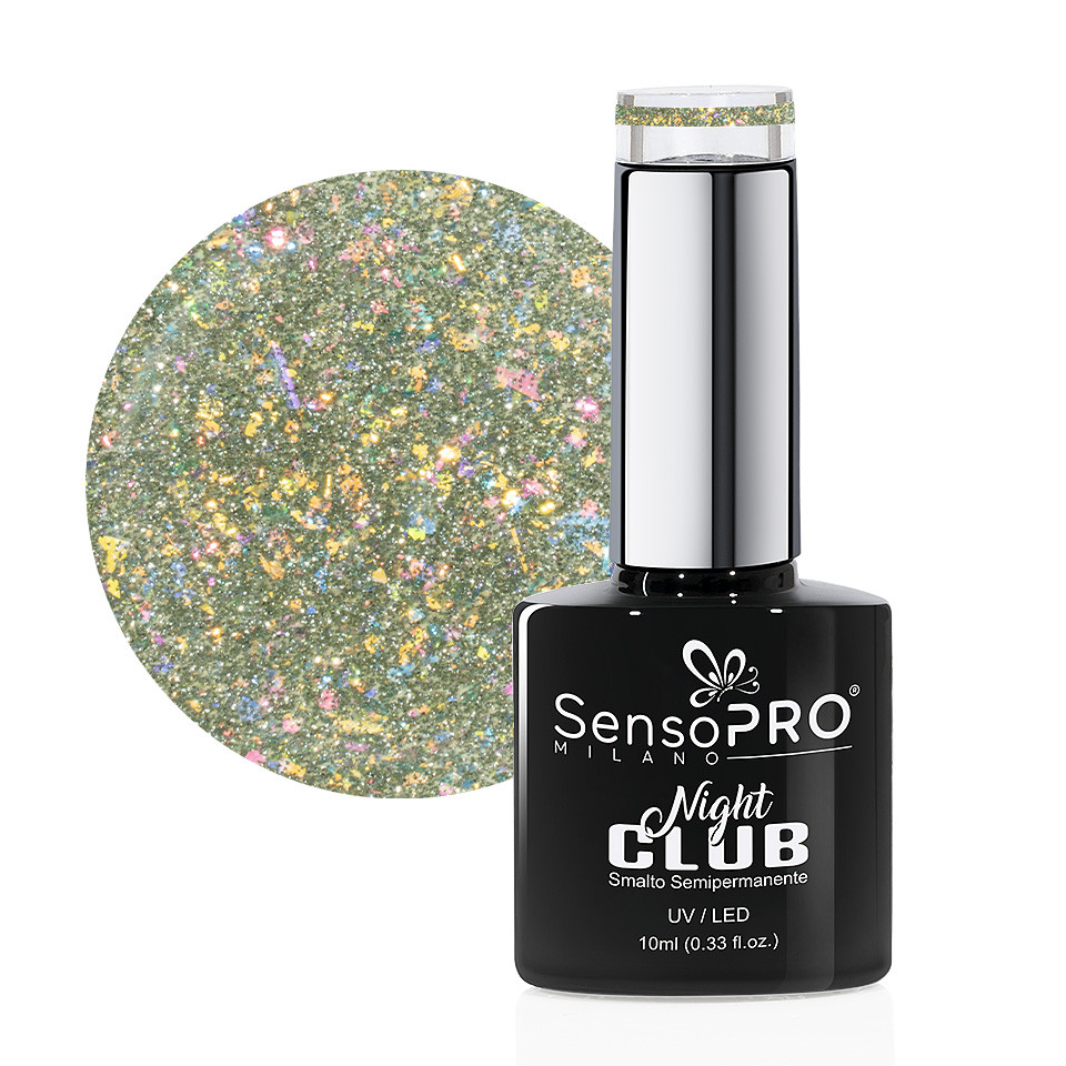 Oja Semipermanenta Night Club SensoPRO Milano 10ml - Moss Sparkle