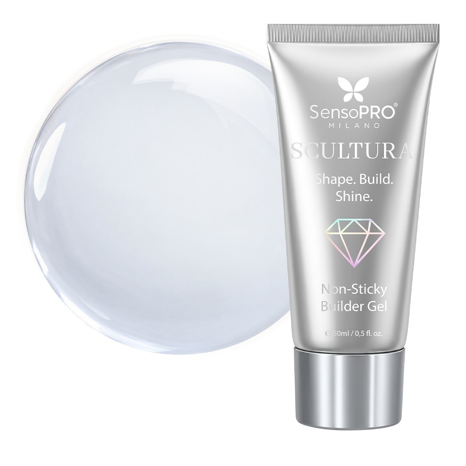 Gel de construcție SCULTURA Non Sticky SensoPRO Milano - Crystal Clear, 50ml