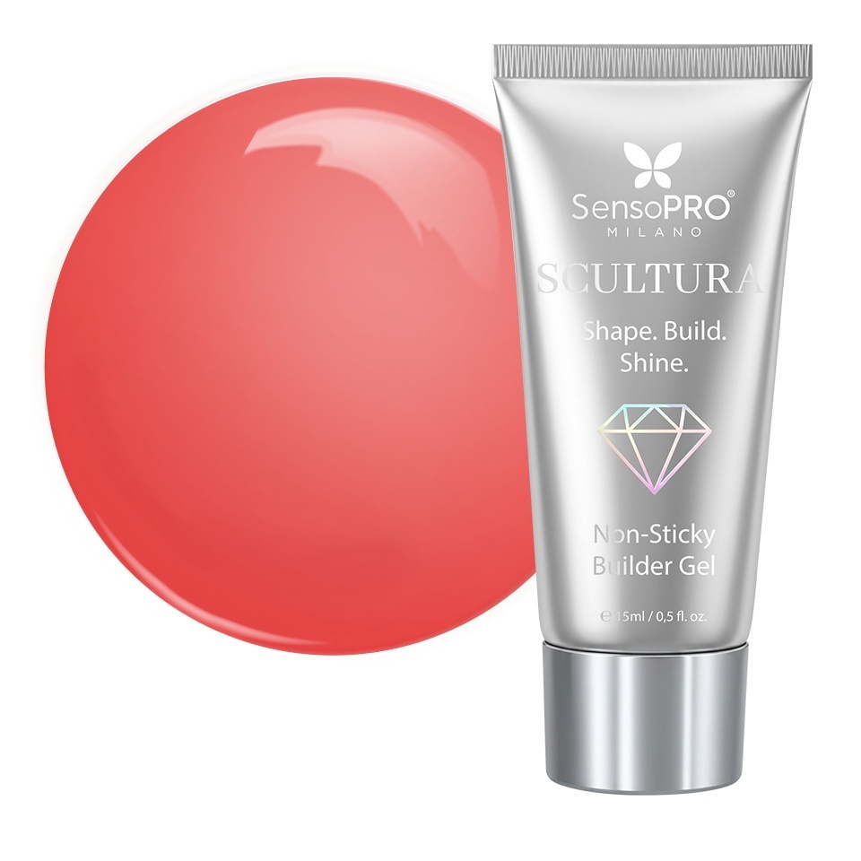 Gel de construcție SCULTURA Non Sticky SensoPRO Milano - Rouge Heart, 15ml