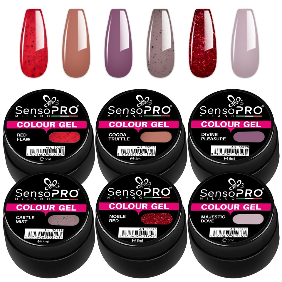 Set 6 Geluri UV Colorate Magic Nights, SensoPRO Milano