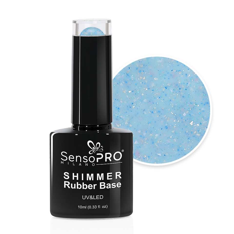 Shimmer Rubber Base SensoPRO Milano – #50 Azure Confetti, 10ml kitunghii.ro imagine noua 2022