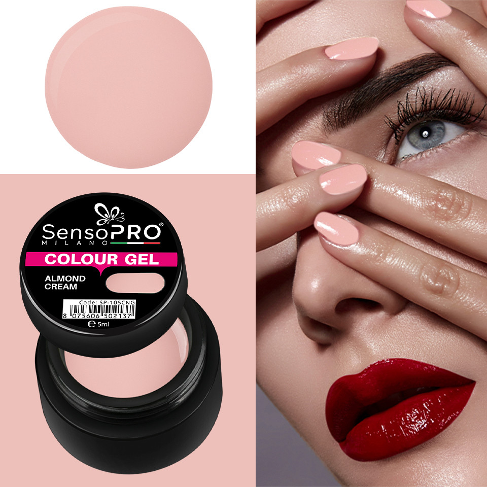 Gel UV Colorat Almond Cream, SensoPRO Milano