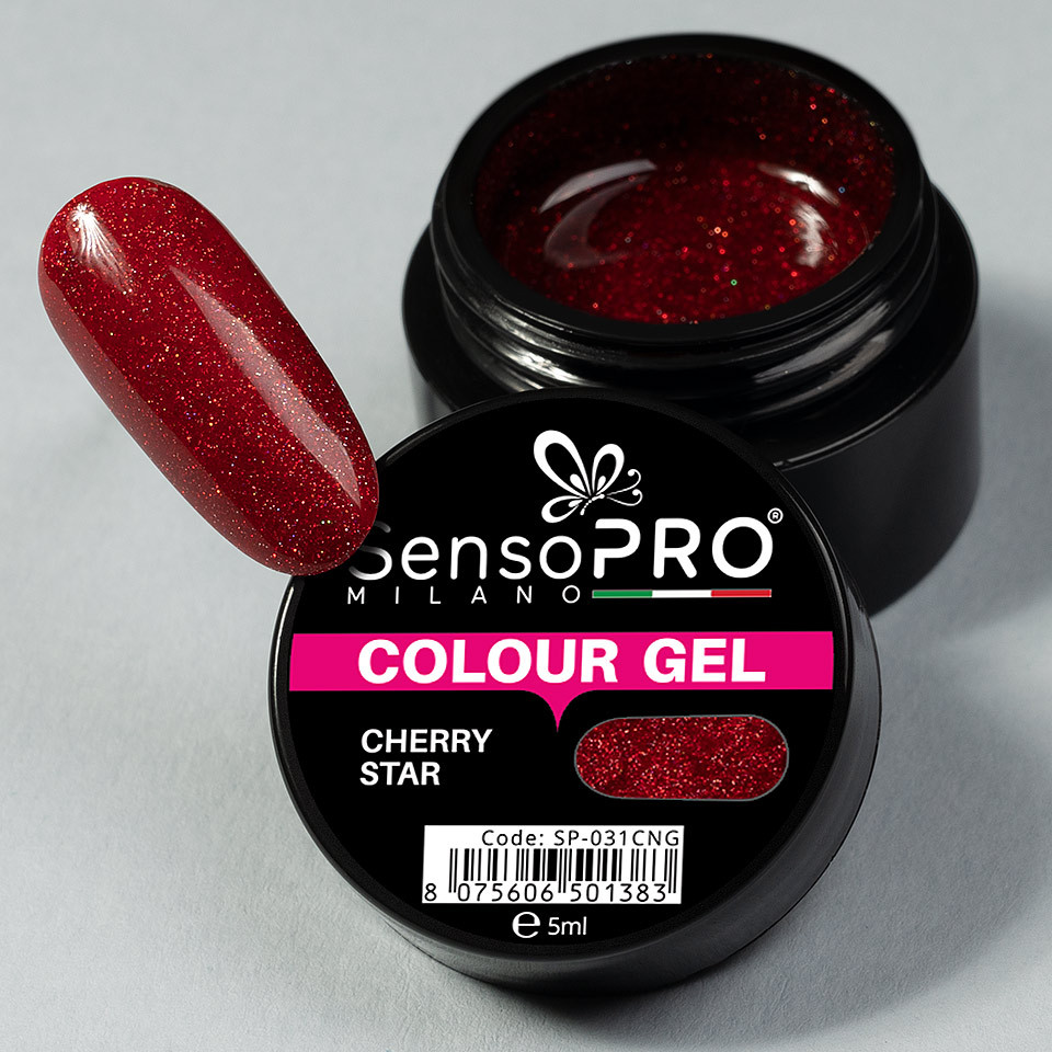 Gel UV Colorat Cherry Star 5ml, SensoPRO Milano