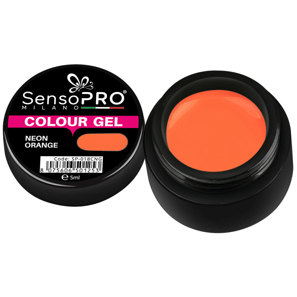 Gel UV Colorat Neon Orange 5ml, SensoPRO Milano 5ml imagine pret reduceri