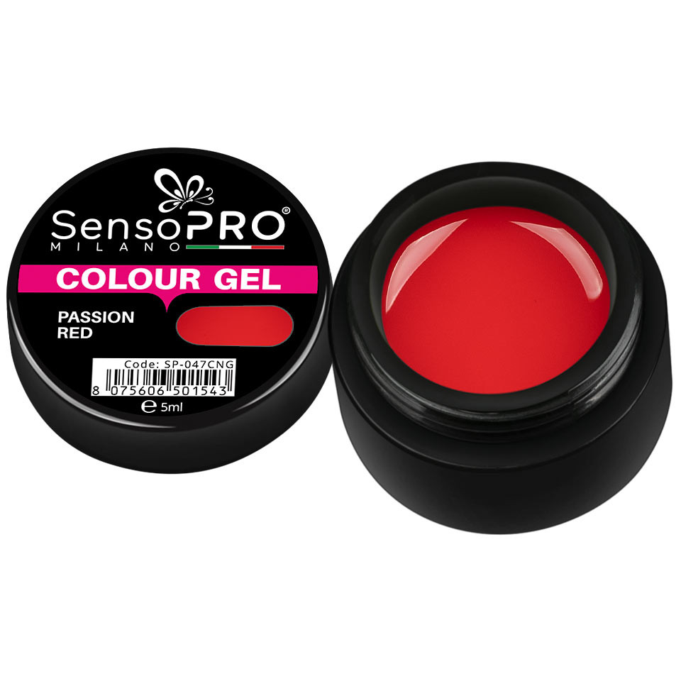 Gel UV Colorat Passion Red 5ml, SensoPRO Milano 5ml imagine pret reduceri