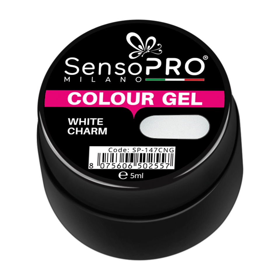 Gel UV Colorat White Charm 5ml, SensoPRO Milano
