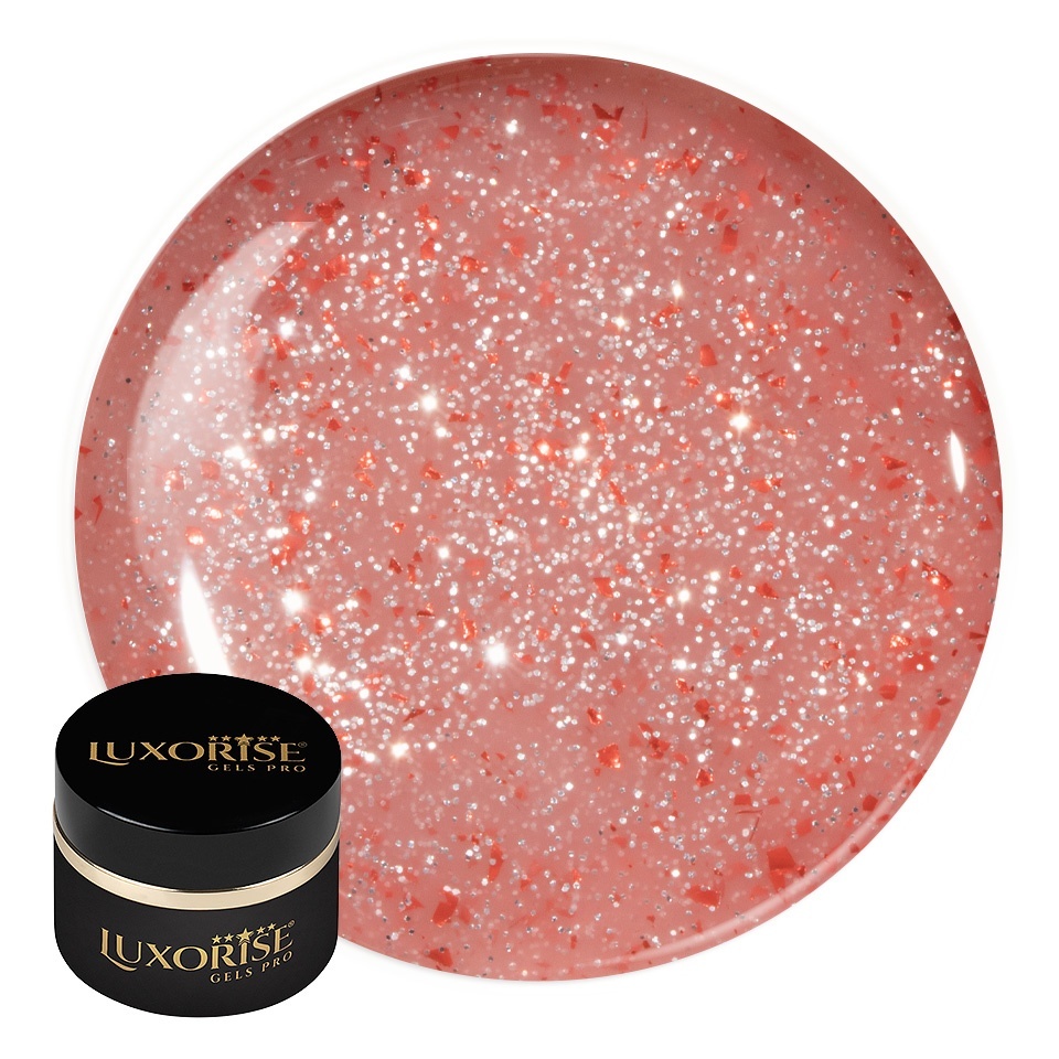 Gel UV Constructie Unghii RevoFlex Glitz LUXORISE 15ml, Antique Peach