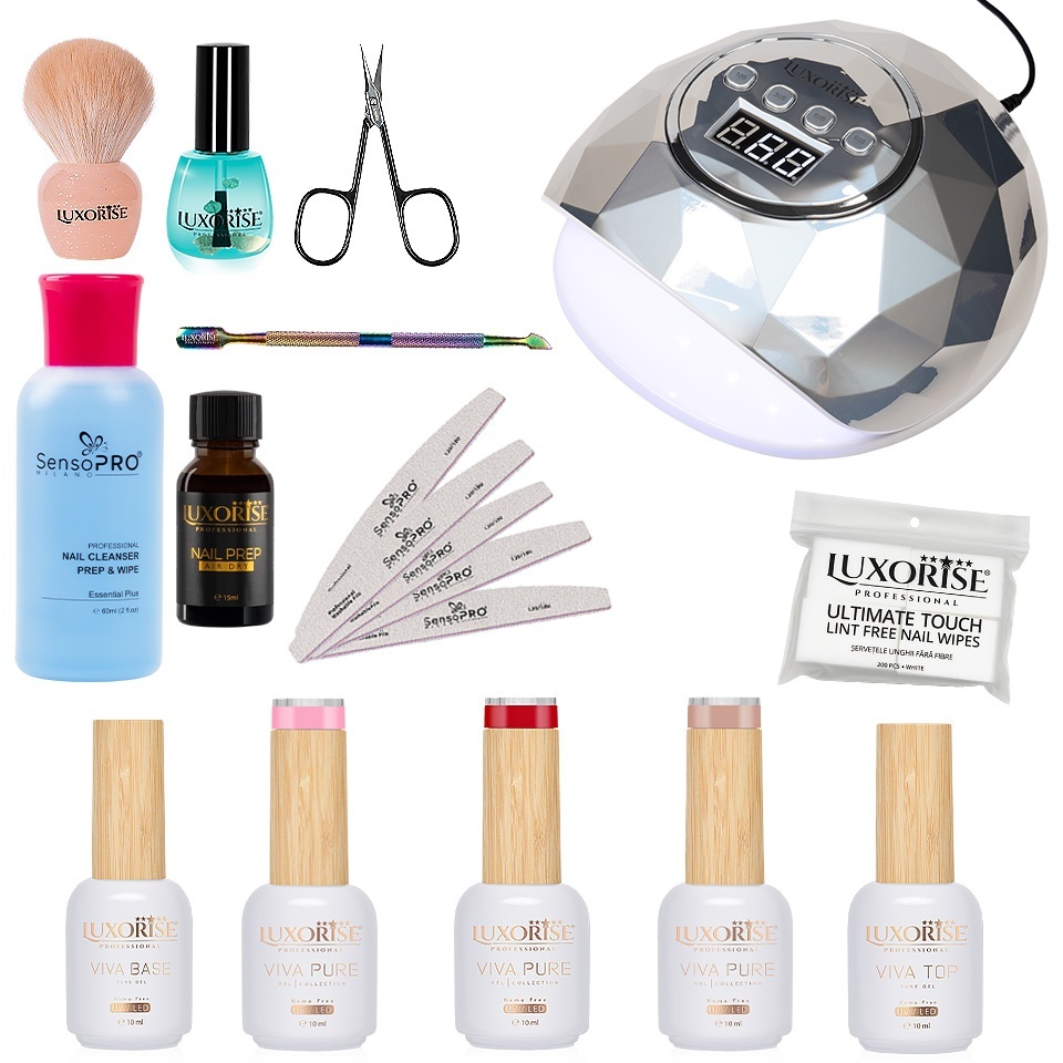 Kit Oja Semipermanenta Hema Free LUXORISE #VivaPure100 Kit Oja Semipermanenta KitUnghii