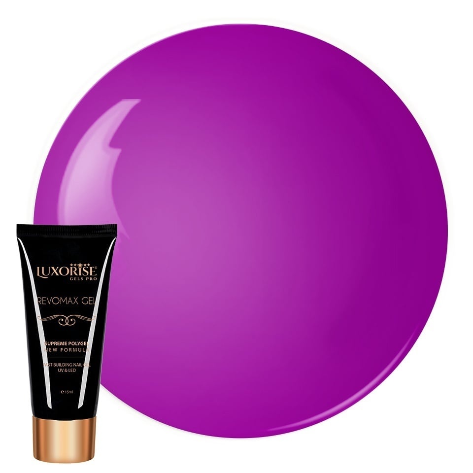 Polygel REVOMAX GEL LUXORISE Neon Purple, 15ml