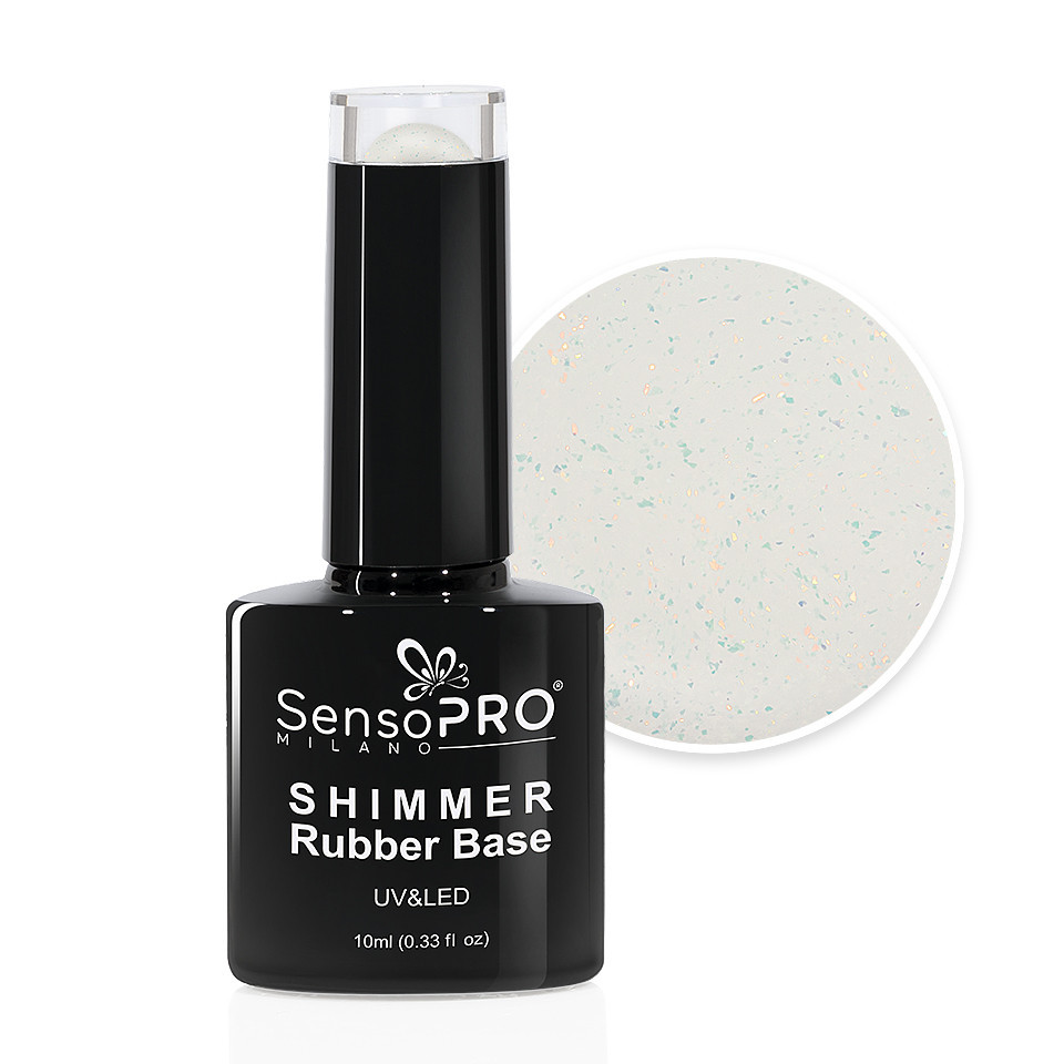 Shimmer Rubber Base SensoPRO Milano – #17 Glimmer Prosecco, 10ml