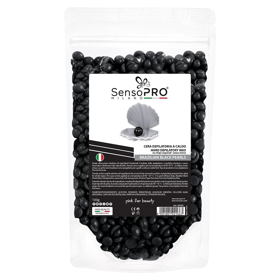 Ceara Epilat Elastica Granule SensoPRO Milano Brazilian Black Pearls, 100g 100g imagine 2022