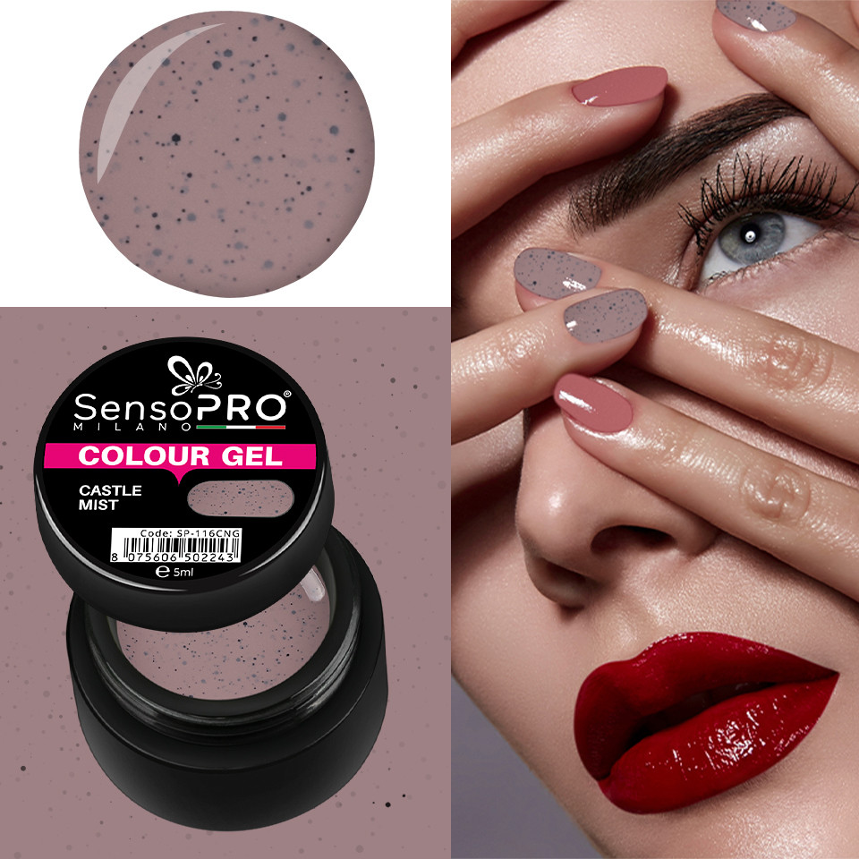 Gel UV Colorat Castle Mist 5ml, SensoPRO Milano