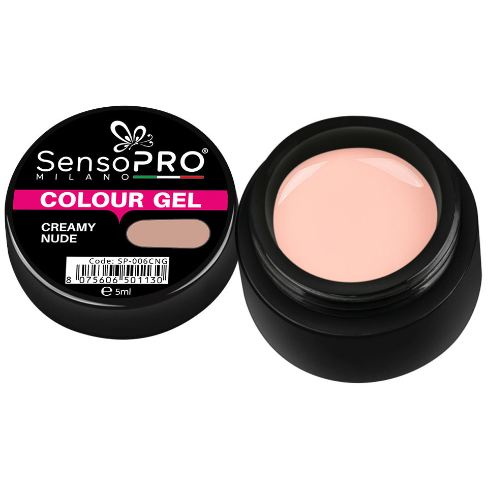 Gel UV Colorat Creamy Nude 5ml, SensoPRO Milano 5ml imagine pret reduceri
