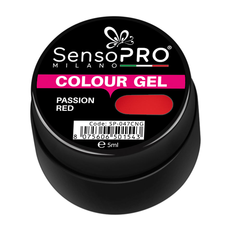 Gel UV Colorat Passion Red 5ml, SensoPRO Milano