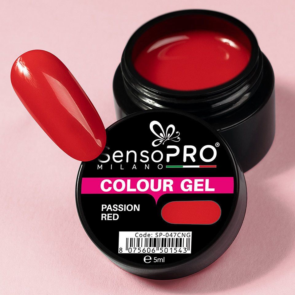Gel UV Colorat Passion Red 5ml, SensoPRO Milano