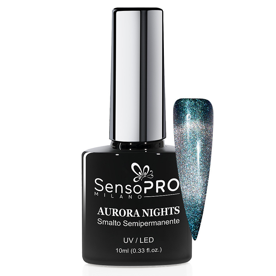 Oja Semipermanenta Aurora Nights SensoPRO Milano 10ml, Night Lights 01 kitunghii imagine noua