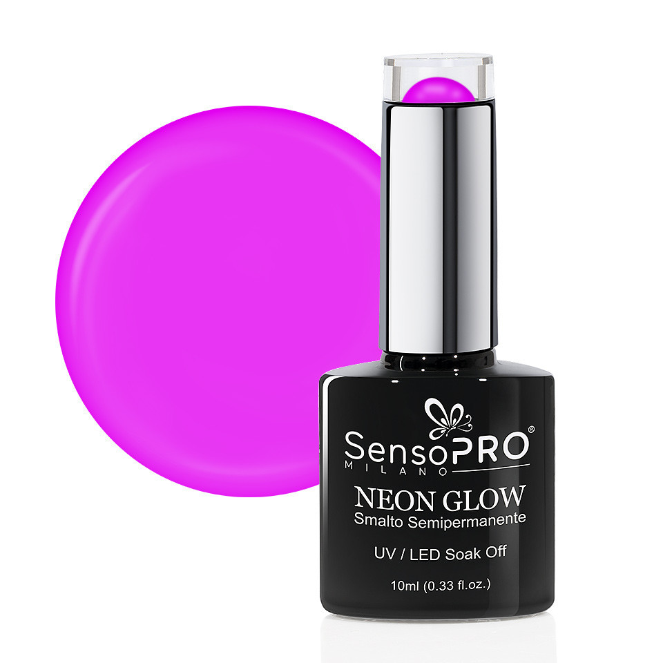 Oja Semipermanenta Neon Glow SensoPRO Milano #10 Delicious Grape, 10ml  #10 imagine 2022